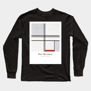 Composition No. 1 Gray-Red with text Long Sleeve T-Shirt